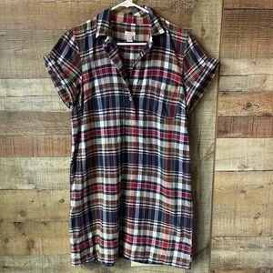 J.Crew Classic Plaid T-Shirt Dress – Size M | Coastal Classic Comfy